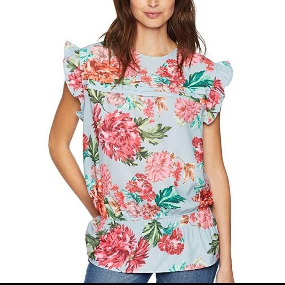 Ella Moon Sleeveless Ruffle Shoulder Top